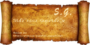 Stánicz Gusztáv névjegykártya