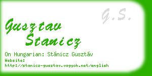 gusztav stanicz business card